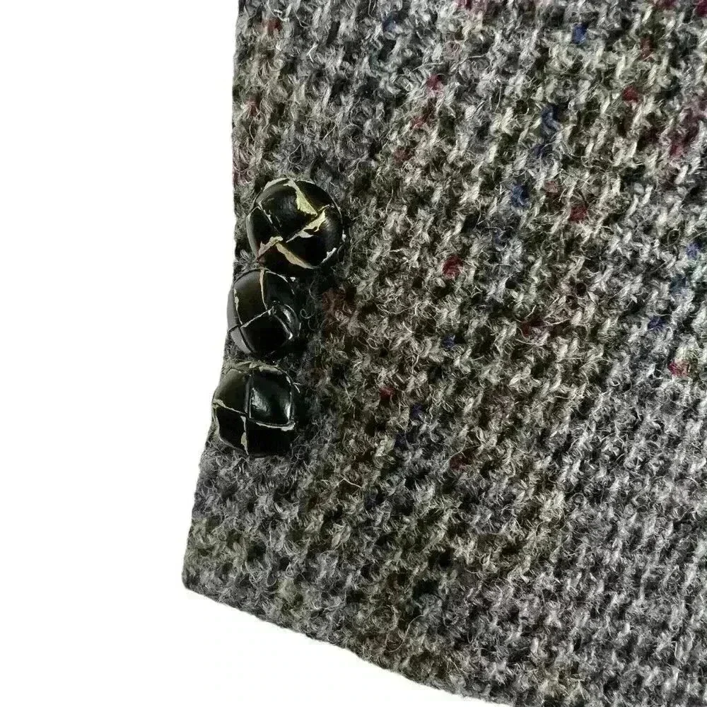 Vintage 44R‎ Classic Harris Tweed 100% Wool Gray Blazer Sport Coat Jacket USA